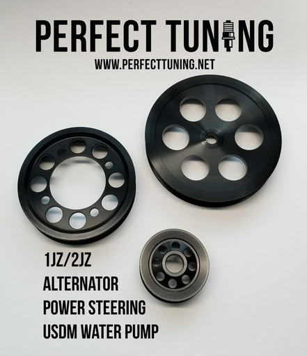 [JZ-PULLEY-KIT-BLACK] 1JZ 2JZ Pulley Kit Aluminium Black