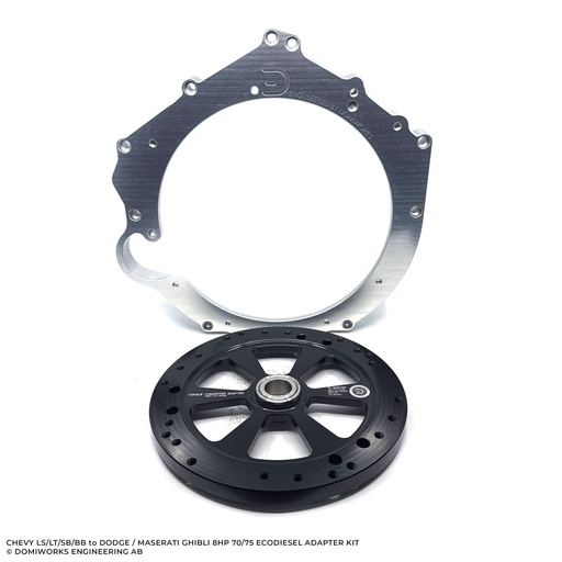 [DOMIWORKS-21004026] Domiworks Chevy LS/LT/SB/BB to Dodge Ecodiesel - Mirrored Starter Adapter Kit